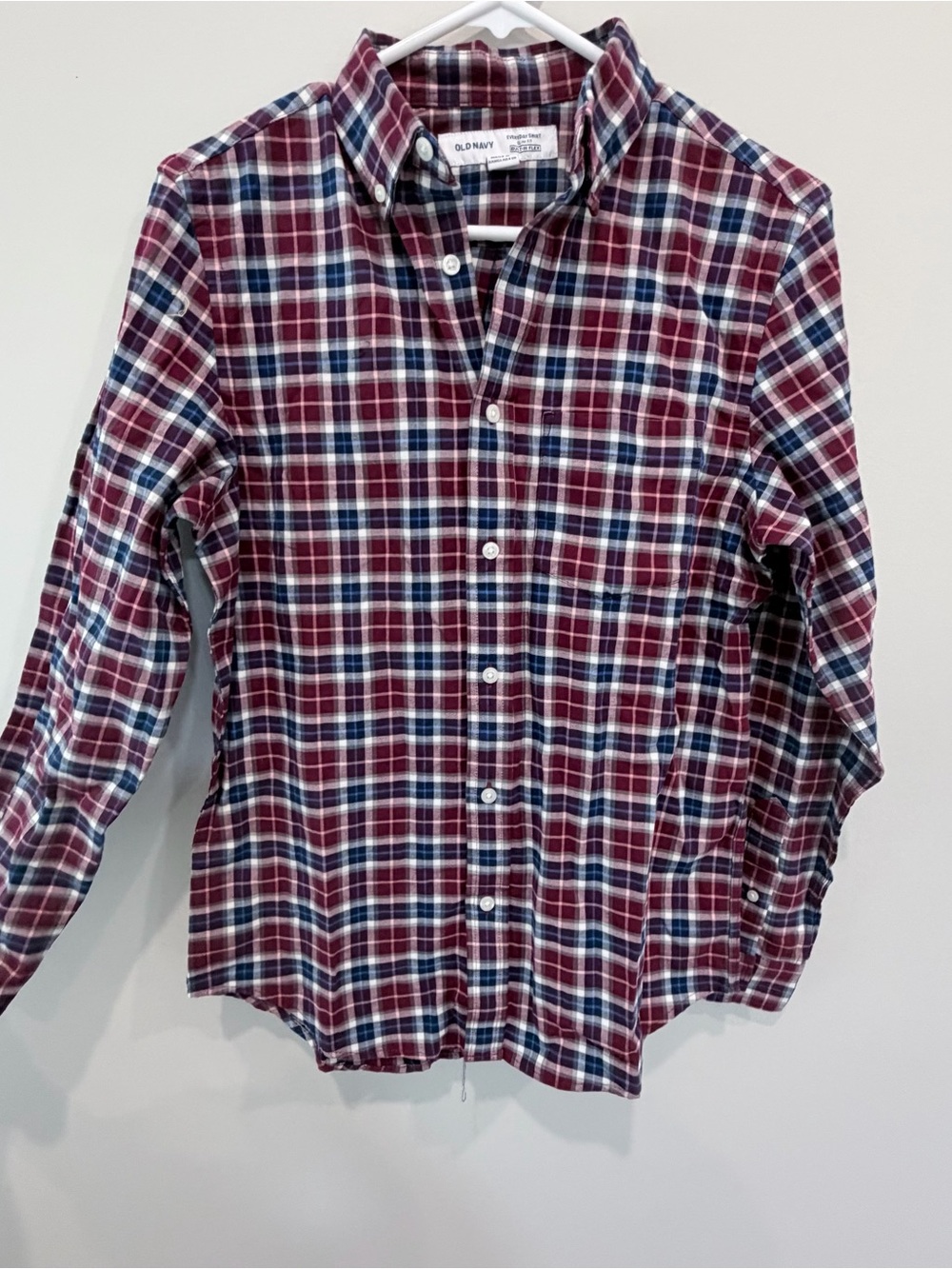Old Navy Men's Patriotic Plaid Button-Down Shirt